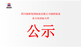 四川德勝集團釩鈦有限公司德勝釩鈦 重力灰招標文件